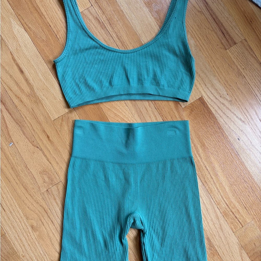 Pull&Bear Teal Ribbed Apparel